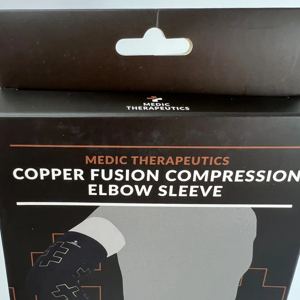 Medic Therapeutics Elbow Sleeve Unisex Large Black New Copper Fusion Compression